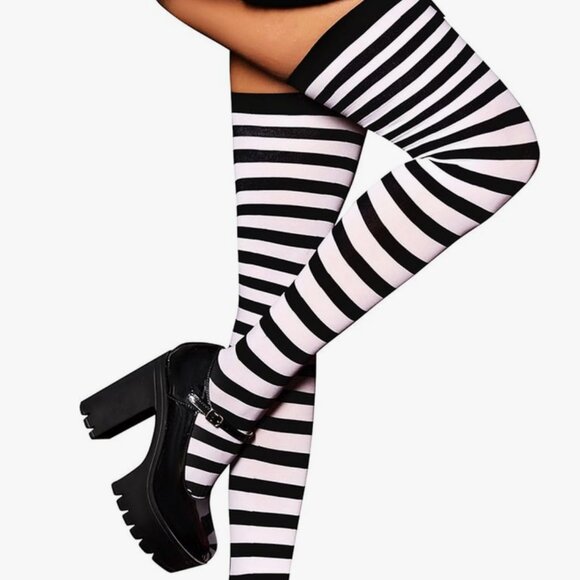 Thigh High Striped Stockings - Picture 1 of 2